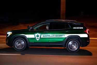NorthGate Security mobile patrol vehicle on route in Prince George